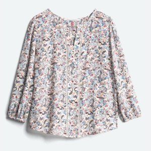 Warner Lattice Detail Blouse by Collective Concepts - Size XXL - Paisley Boho